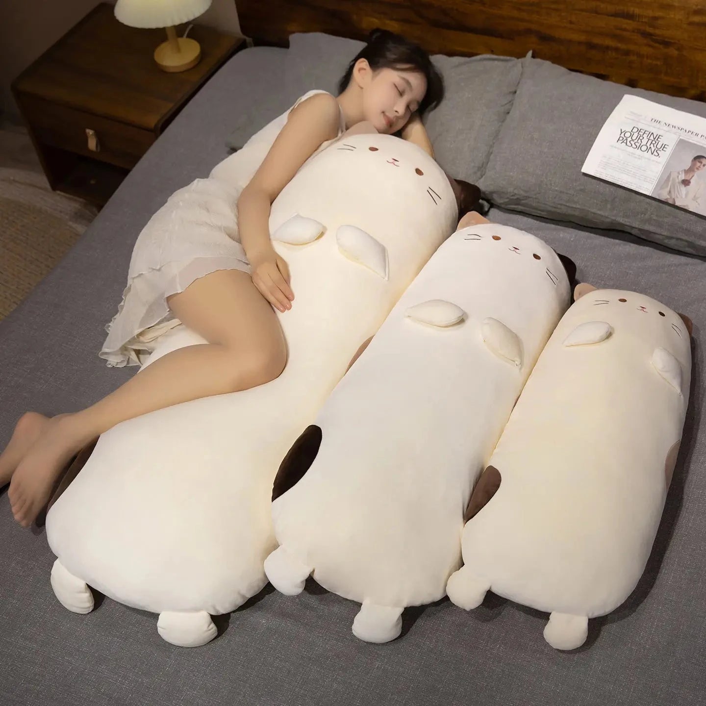 kawaiies-softtoys-plushies-kawaii-plush-Mochi the Long Snuggly Spotted Cat Plush Soft toy