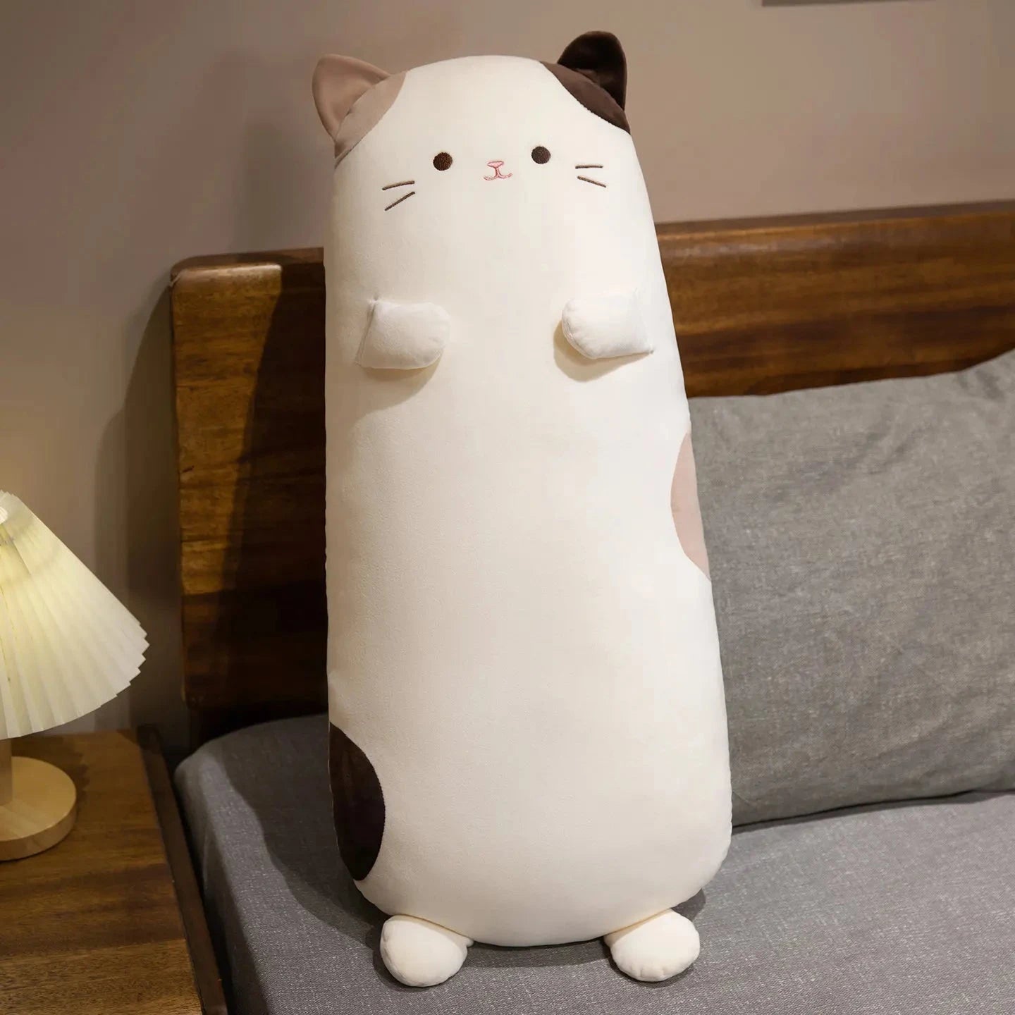 kawaiies-softtoys-plushies-kawaii-plush-Mochi the Long Snuggly Spotted Cat Plush Soft toy
