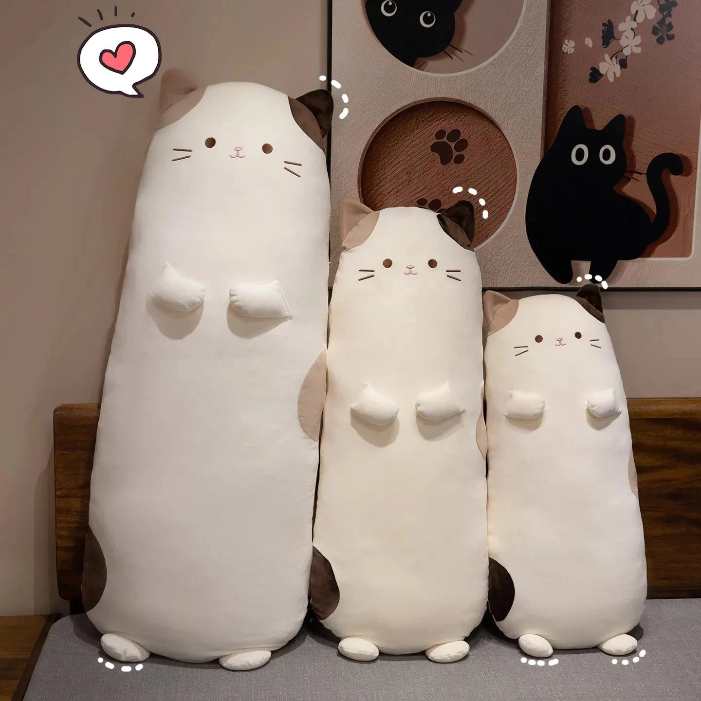kawaiies-softtoys-plushies-kawaii-plush-Mochi the Long Snuggly Spotted Cat Plush Soft toy 90cm