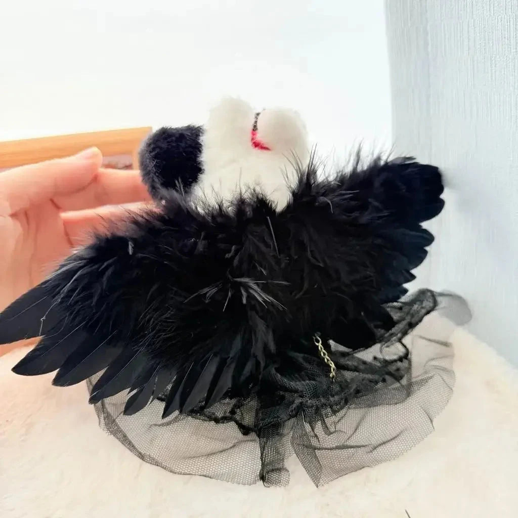 kawaiies-softtoys-plushies-kawaii-plush-Mystic White Black Angel Wings Labubu Outfit Accessories