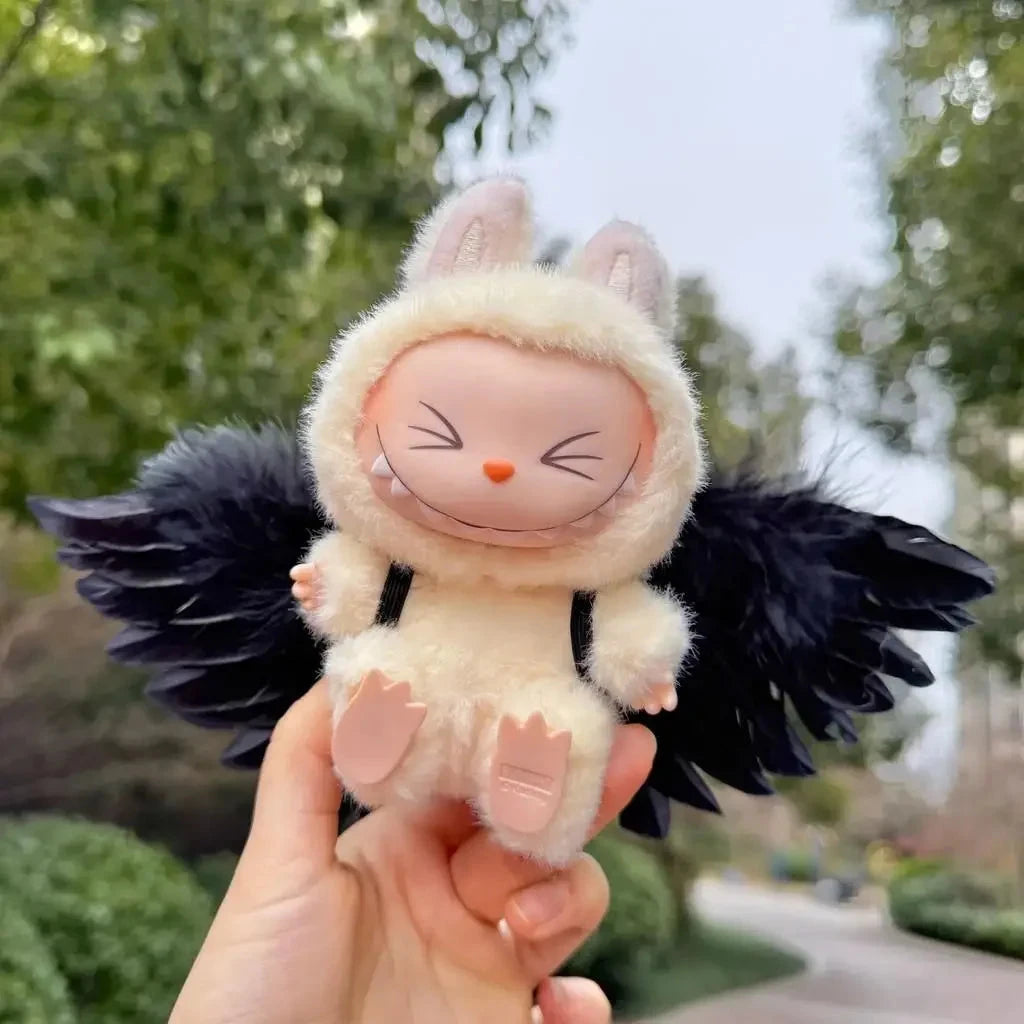 kawaiies-softtoys-plushies-kawaii-plush-Mystic White Black Angel Wings Labubu Outfit Accessories