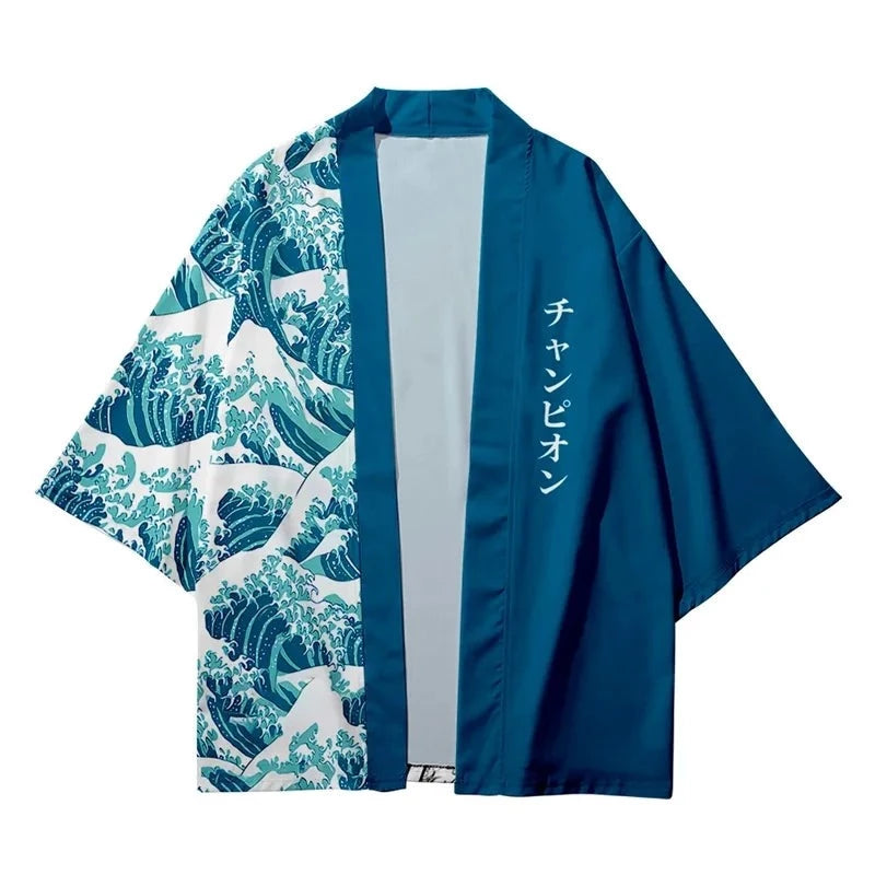 Veste Kimono Femme Vague de Kanagawa 'Eightman' – Japan Mood Veste Kimono Femme Vague de Kanagawa 'Eightman' – Japan Mood