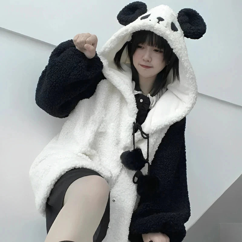 kawaiies-softtoys-plushies-kawaii-plush-Panda Puff Hoodie Jacket Apparel L