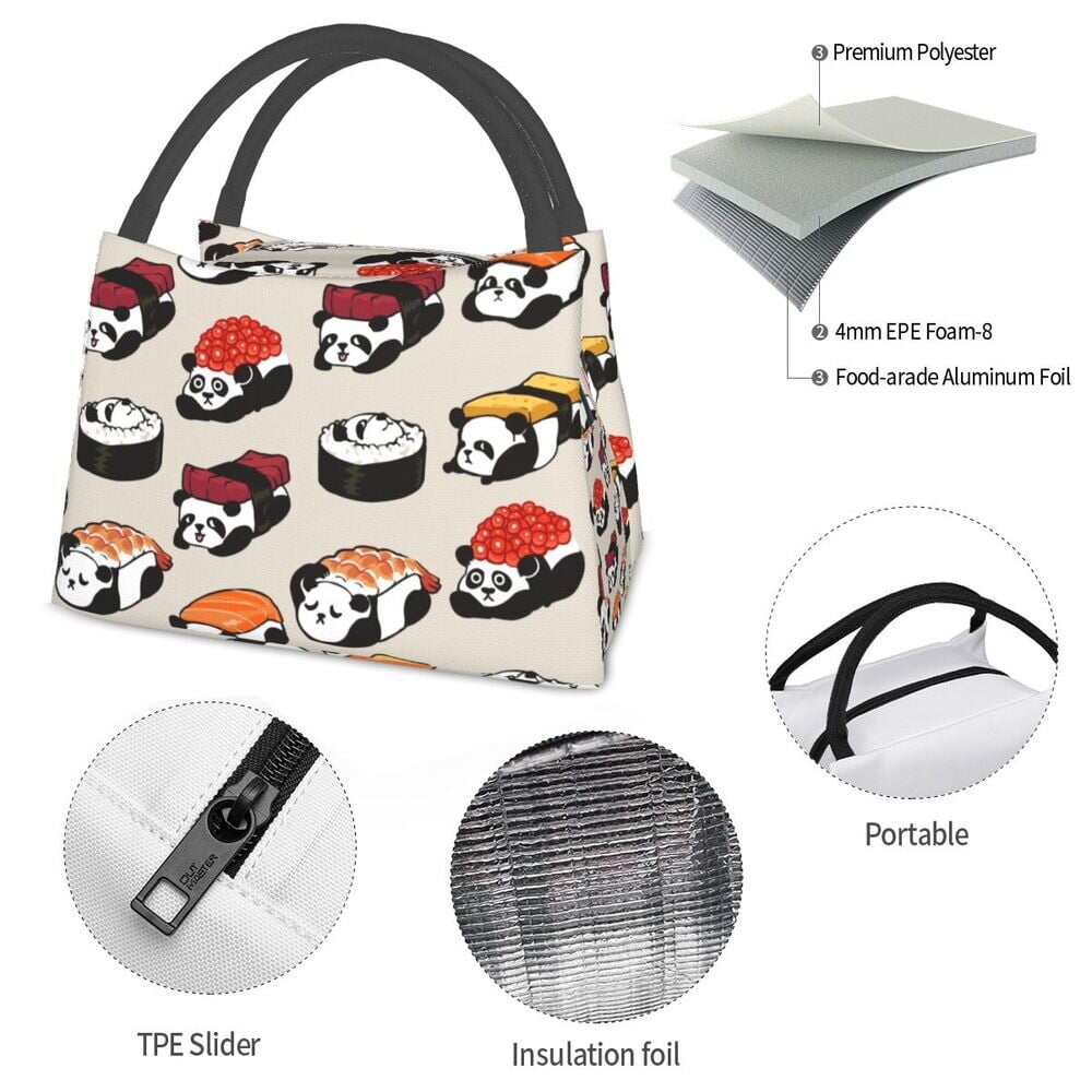 kawaiies-softtoys-plushies-kawaii-plush-Panda Sushi Japanese Kawaii Lunch Bag Bag