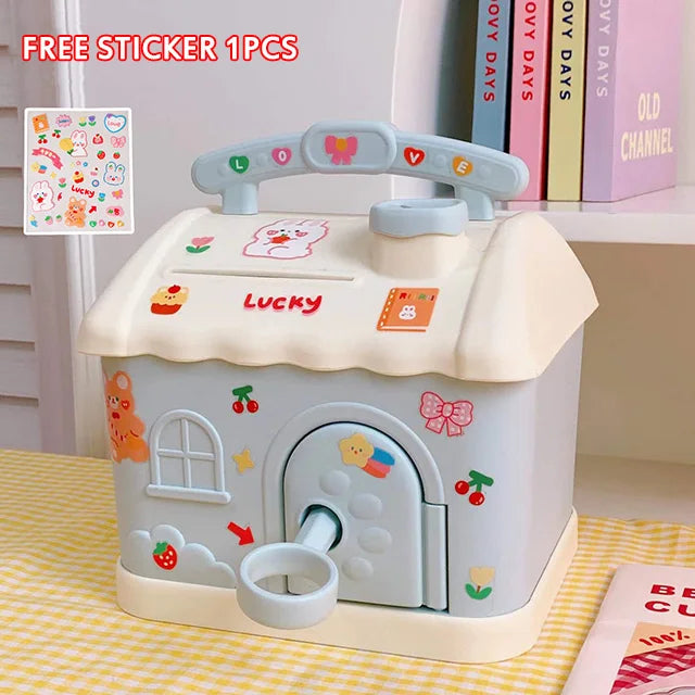 kawaiies-softtoys-plushies-kawaii-plush-Pastel Cloud House Piggy Bank Organisers Blue with 2D Stickers
