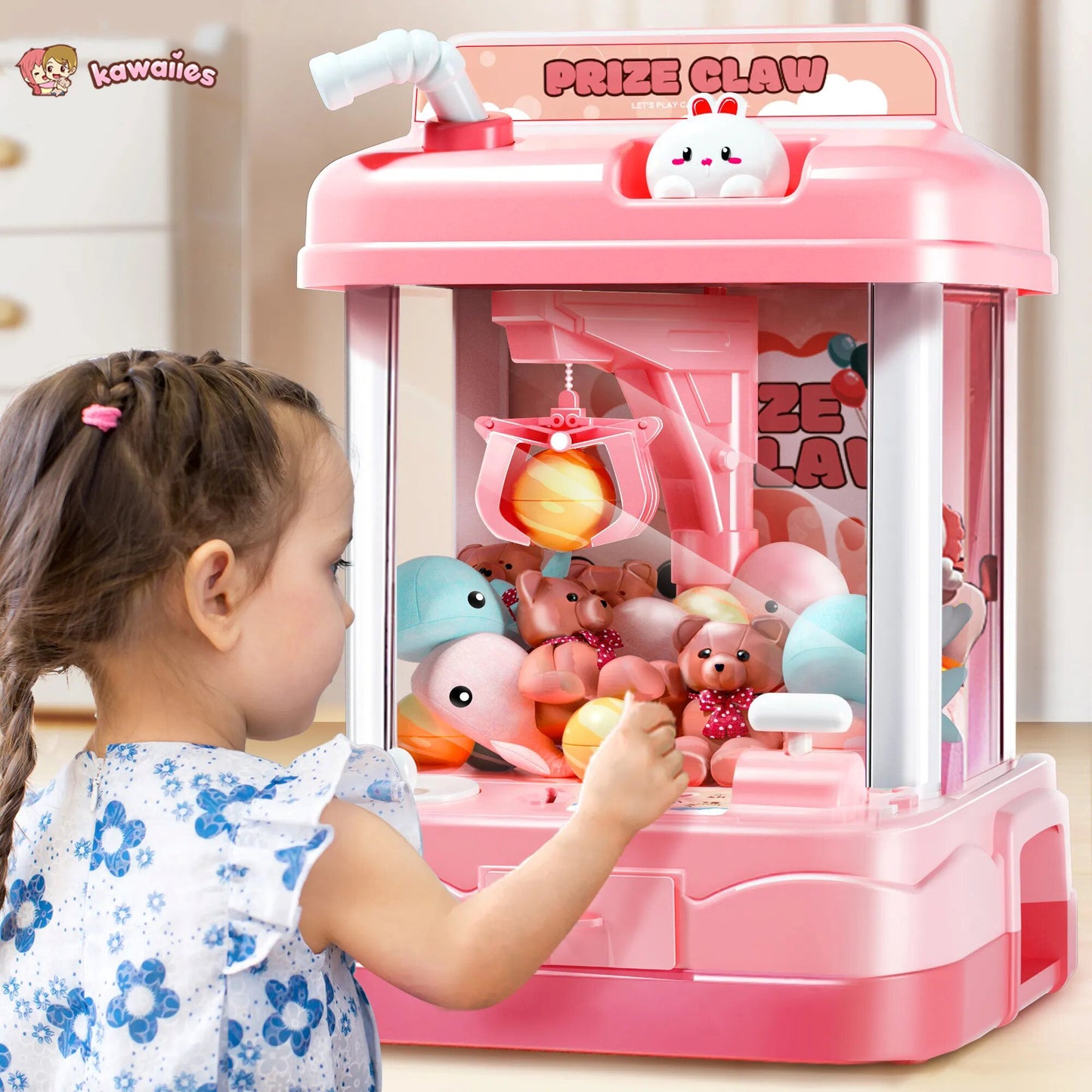 kawaiies-softtoys-plushies-kawaii-plush-Prize Claw Bunny & Bear Mini Claw Machine | NEW Toys