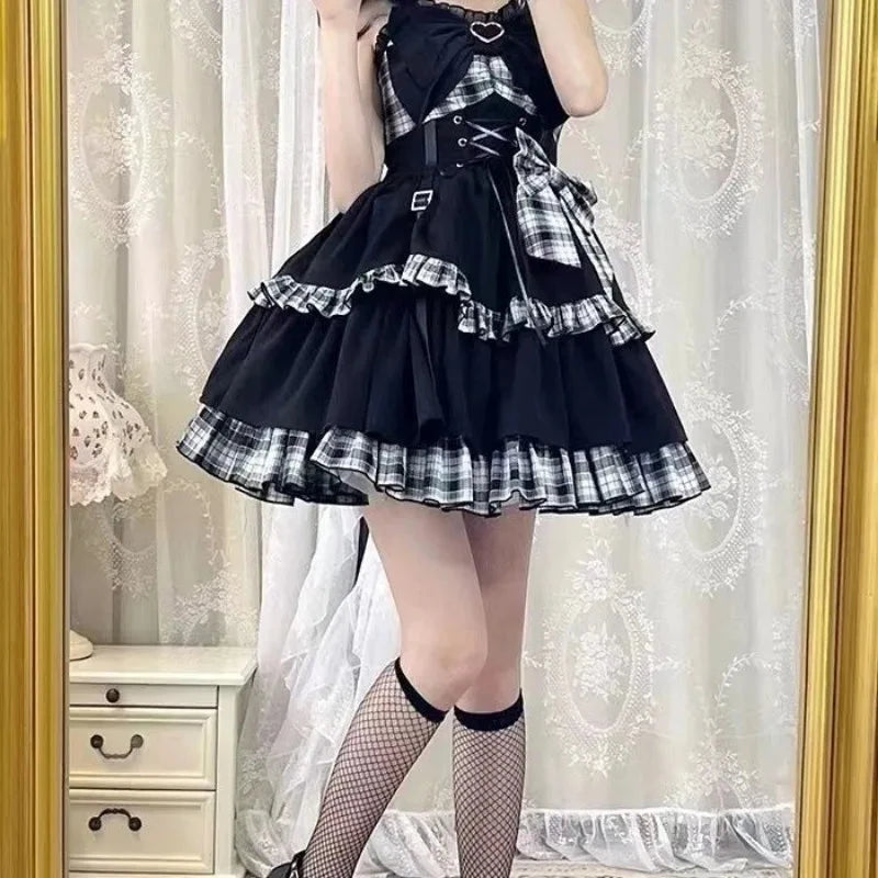 kawaiies-softtoys-plushies-kawaii-plush-Punk Princess Gothic Lolita Black Red Women's Dress Apparel