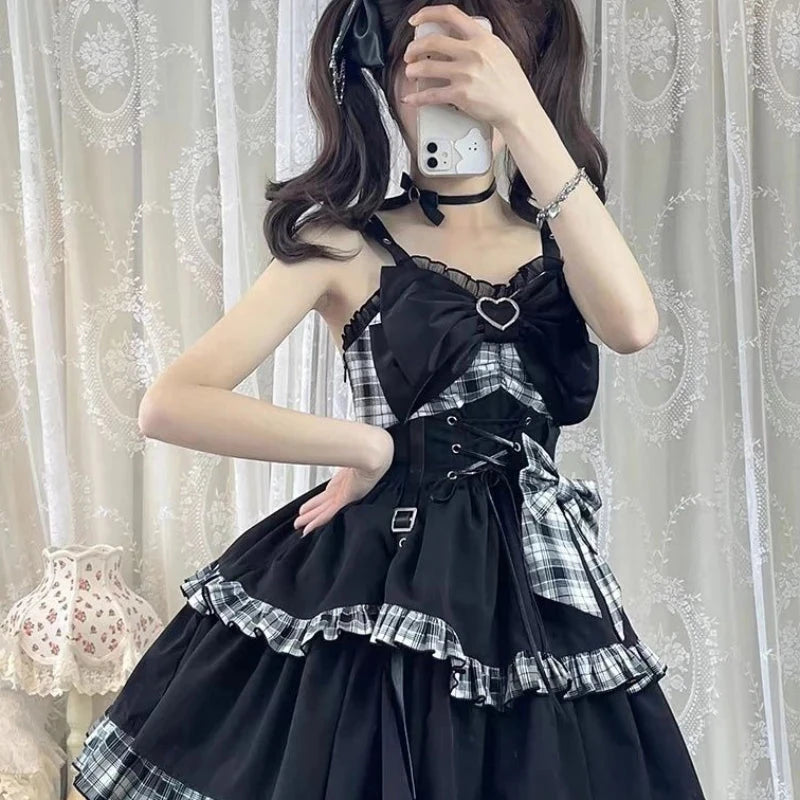 kawaiies-softtoys-plushies-kawaii-plush-Punk Princess Gothic Lolita Black Red Women's Dress Apparel