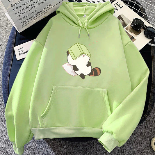 kawaiies-softtoys-plushies-kawaii-plush-Raccoon Sleeping and Studying Unisex Hoodies Apparel