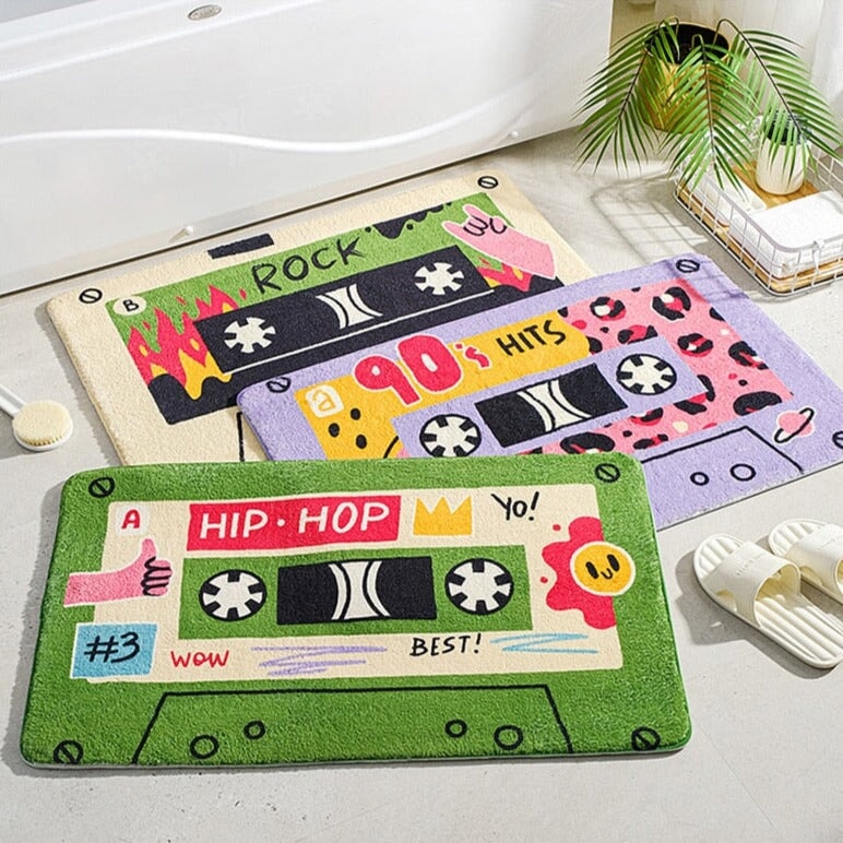 kawaiies-softtoys-plushies-kawaii-plush-Retro Classic Cassette Music Tape Soft Bath Mat | NEW Home Decor 
