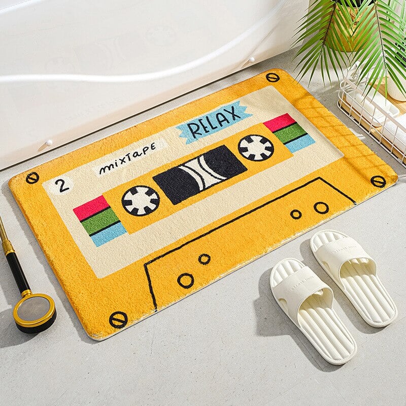 kawaiies-softtoys-plushies-kawaii-plush-Retro Classic Cassette Music Tape Soft Bath Mat | NEW Home Decor 40 x 60cm Relax 