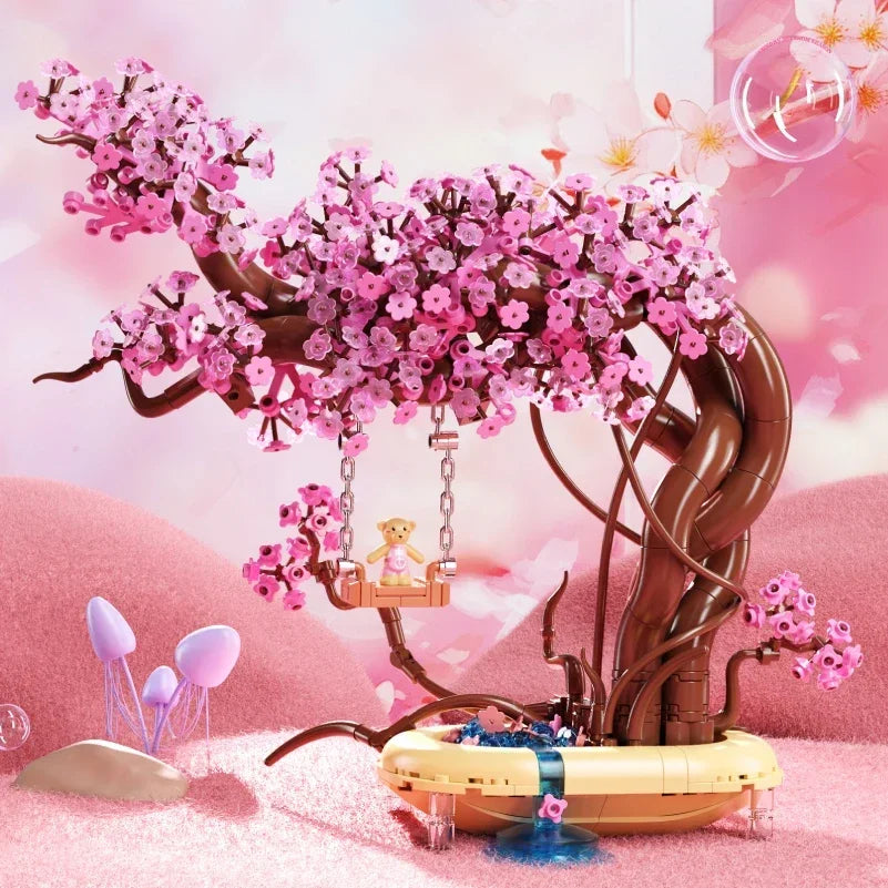 kawaiies-softtoys-plushies-kawaii-plush-Romantic Sakura Bear Swing Tree Micro Building Blocks Build it