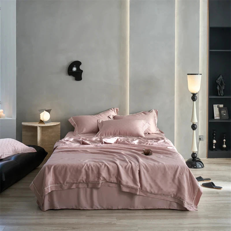 kawaiies-softtoys-plushies-kawaii-plush-Rose Peach Luxurious Lyocell Jacquard Blanket Set Bedding Sets