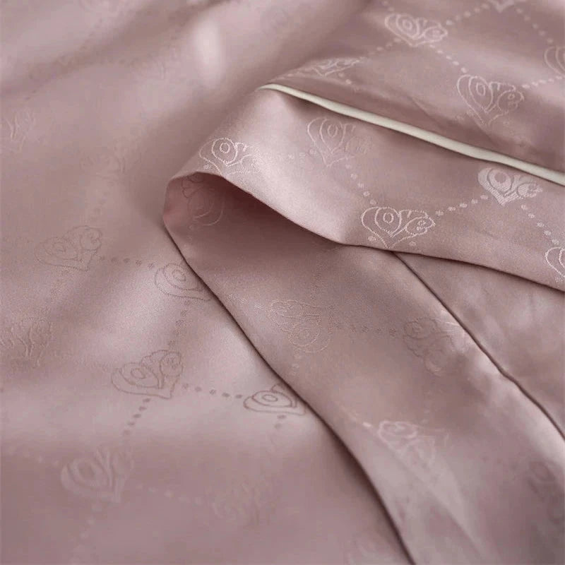 kawaiies-softtoys-plushies-kawaii-plush-Rose Peach Luxurious Lyocell Jacquard Blanket Set Bedding Sets
