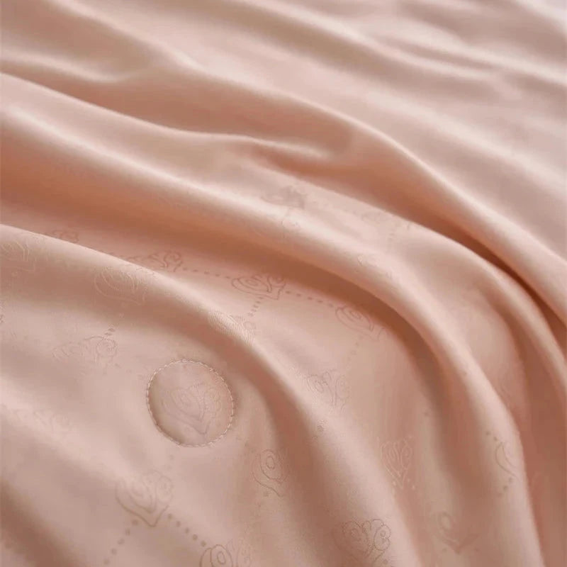 kawaiies-softtoys-plushies-kawaii-plush-Rose Peach Luxurious Lyocell Jacquard Blanket Set Bedding Sets