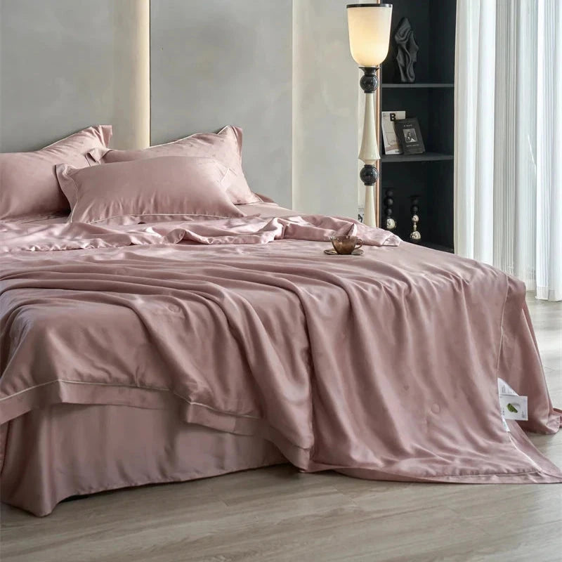 kawaiies-softtoys-plushies-kawaii-plush-Rose Peach Luxurious Lyocell Jacquard Blanket Set Bedding Sets