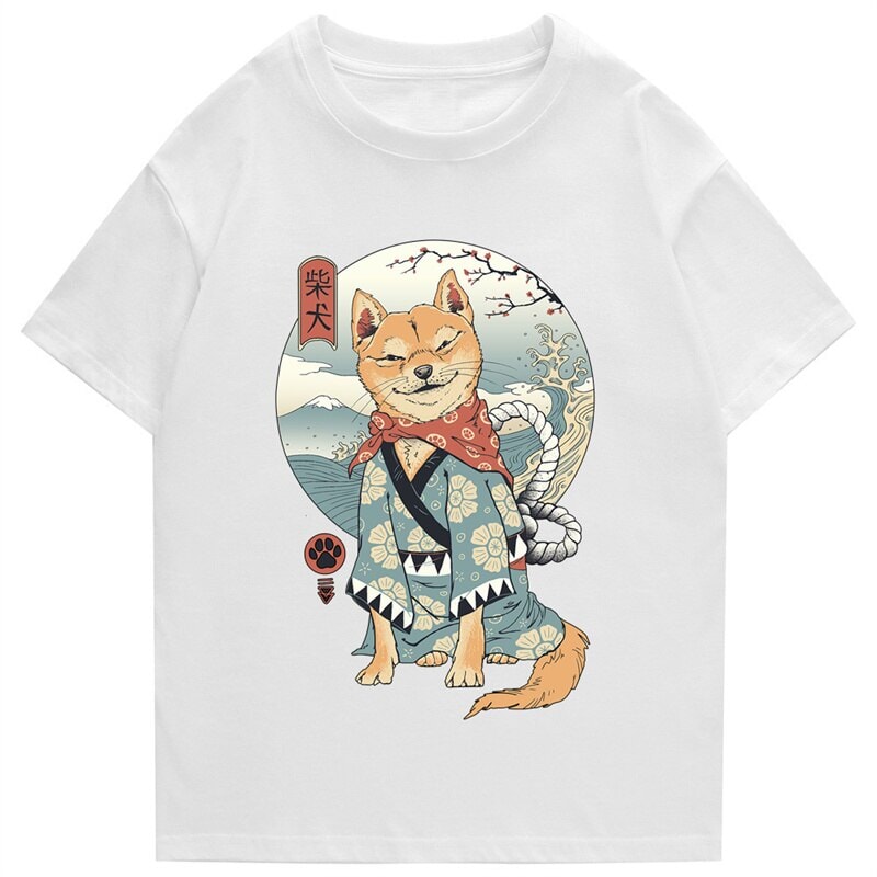 kawaiies-softtoys-plushies-kawaii-plush-Shiba Inu in Kimono Tee Tops White S