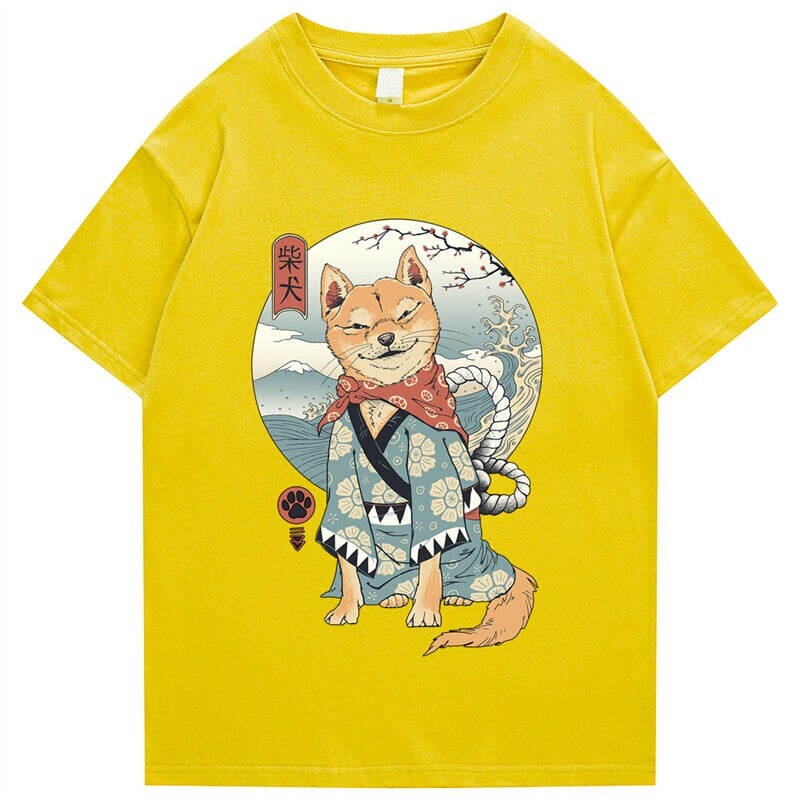 kawaiies-softtoys-plushies-kawaii-plush-Shiba Inu in Kimono Tee Tops Yellow S