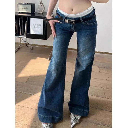 kawaiies-softtoys-plushies-kawaii-plush-Skyline Low Rise Flare Women's Blue Jeans Apparel XS