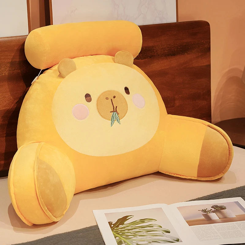 kawaiies-softtoys-plushies-kawaii-plush-Sleepy Capybara Resting Cushion Pillow Soft toy Yellow 16in / 40cm