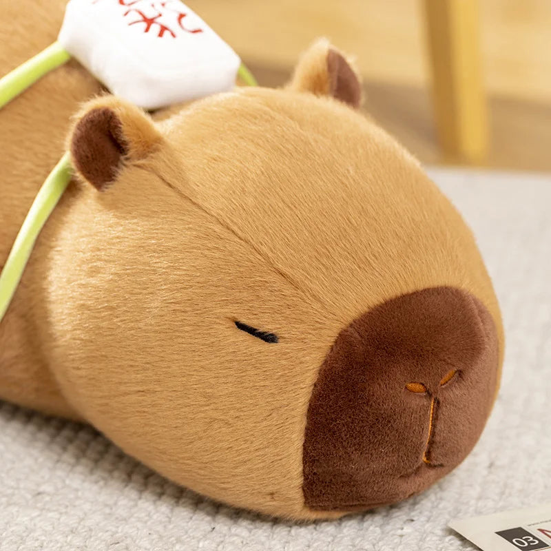 kawaiies-softtoys-plushies-kawaii-plush-Sleepy Capybara with Mahjong Backpack Plushie Soft toy