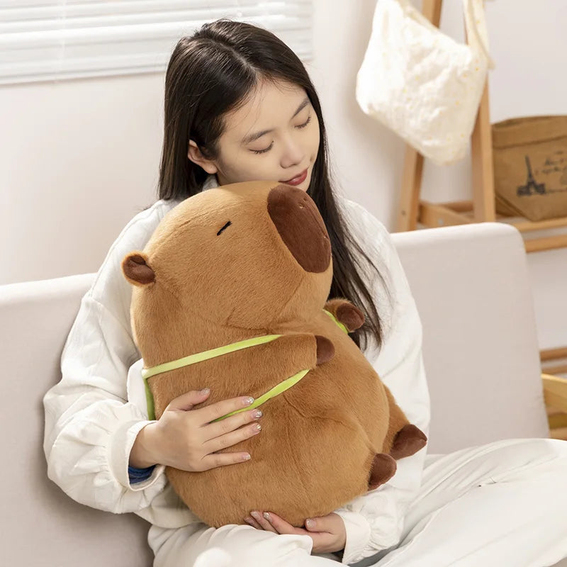 kawaiies-softtoys-plushies-kawaii-plush-Sleepy Capybara with Mahjong Backpack Plushie Soft toy