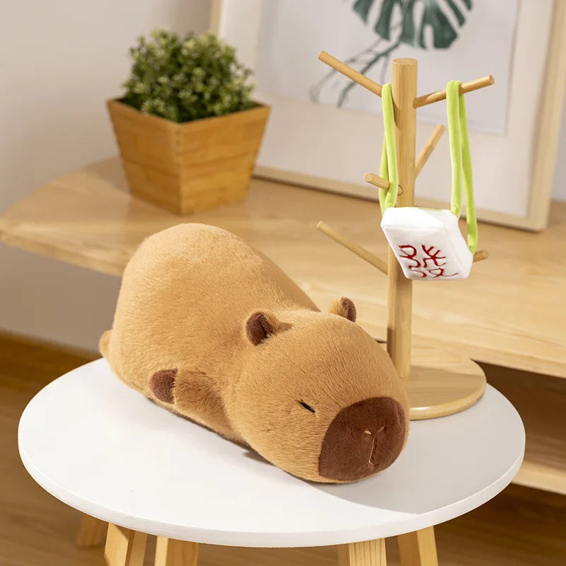 kawaiies-softtoys-plushies-kawaii-plush-Sleepy Capybara with Mahjong Backpack Plushie Soft toy