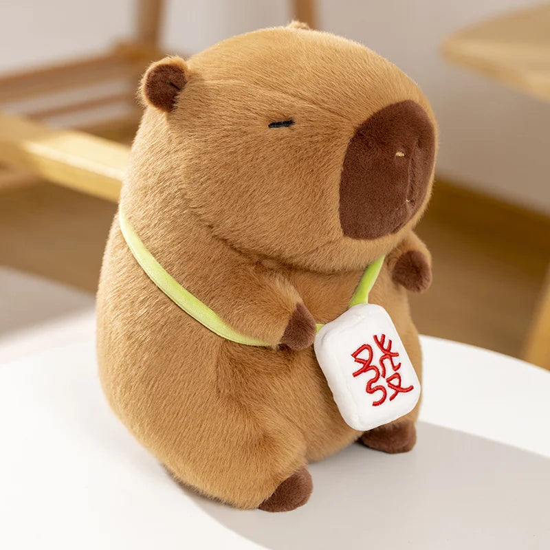 kawaiies-softtoys-plushies-kawaii-plush-Sleepy Capybara with Mahjong Backpack Plushie Soft toy