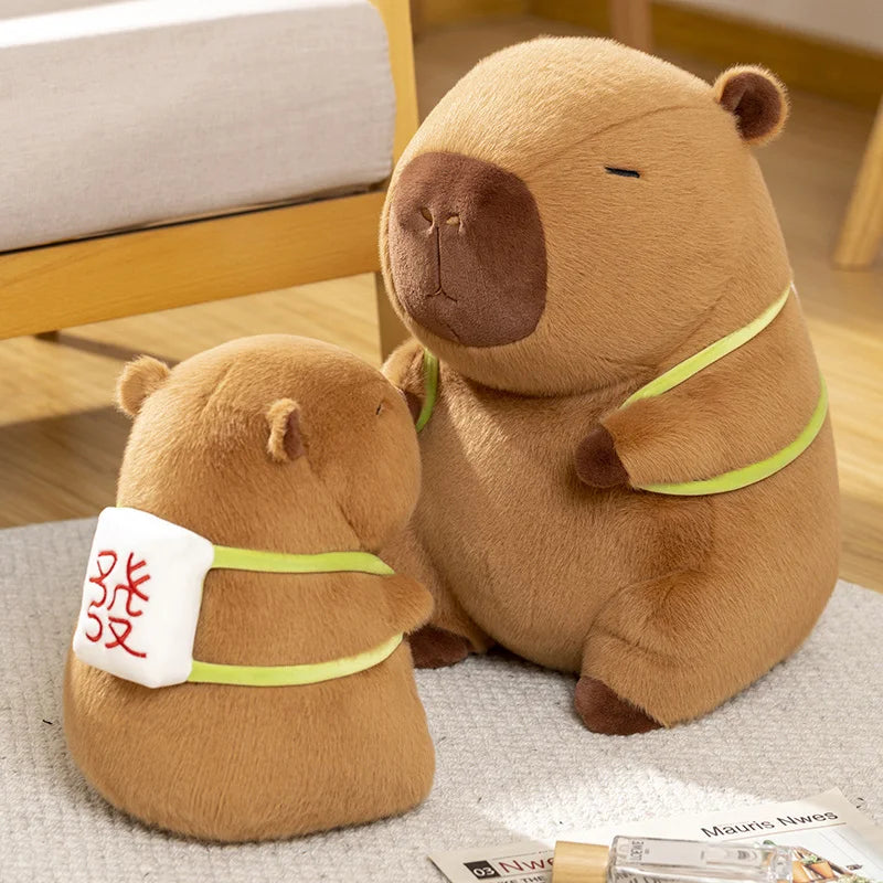kawaiies-softtoys-plushies-kawaii-plush-Sleepy Capybara with Mahjong Backpack Plushie Soft toy