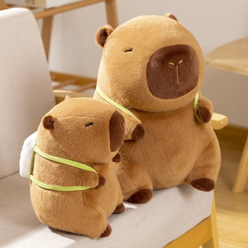 kawaiies-softtoys-plushies-kawaii-plush-Sleepy Capybara with Mahjong Backpack Plushie Soft toy