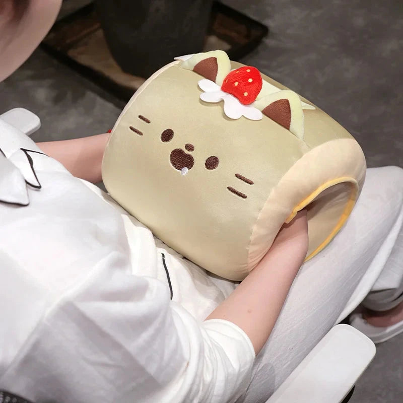 kawaiies-softtoys-plushies-kawaii-plush-Soft Cat Swiss Roll Cake Handwarmer Plush with Blanket Soft toy