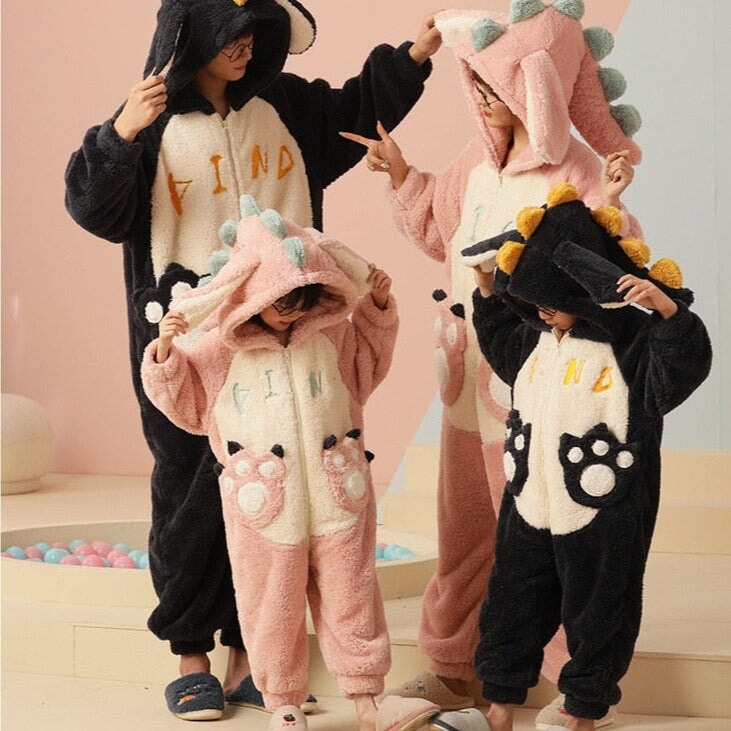 kawaiies-softtoys-plushies-kawaii-plush-Soft Dinosaur Family Fluffy Pyjama 1-Piece Set Apparel 