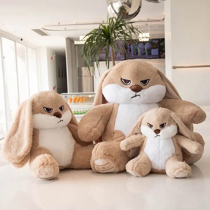 kawaiies-softtoys-plushies-kawaii-plush-Spike the Angry Beige Fluffy Bunny Plushie Soft toy 12in / 32cm