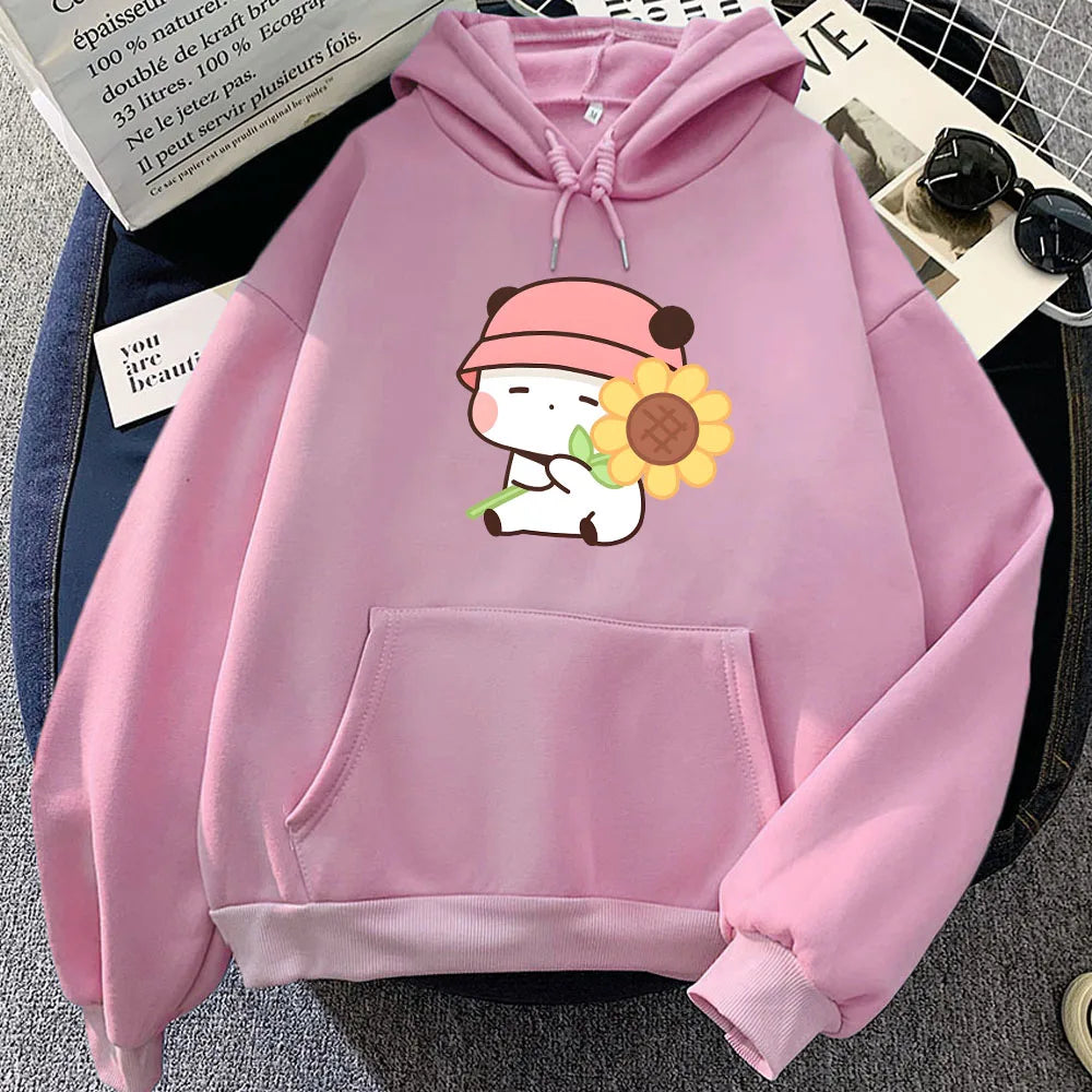 kawaiies-softtoys-plushies-kawaii-plush-Sunflower Panda Unisex Hoodie Apparel Pink XS