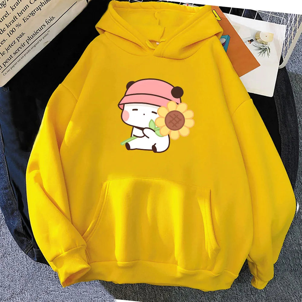 kawaiies-softtoys-plushies-kawaii-plush-Sunflower Panda Unisex Hoodie Apparel Yellow XS