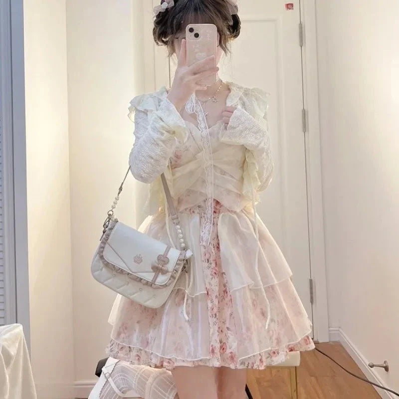 cardigan summer dress Sweet Summer Ruffle Blouse Cardigan – Kawaiies