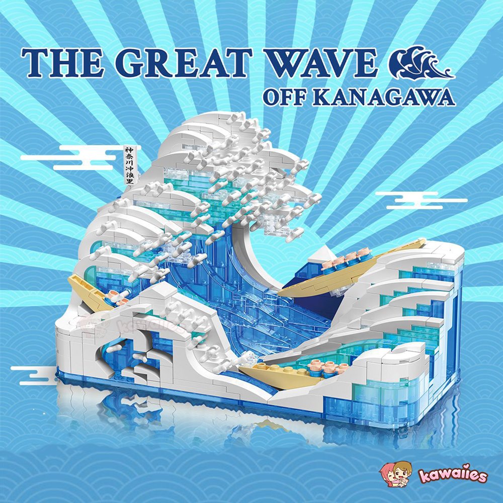 kawaiies-softtoys-plushies-kawaii-plush-The Great Wave off Kanagawa Micro Building Sets | NEW Build it