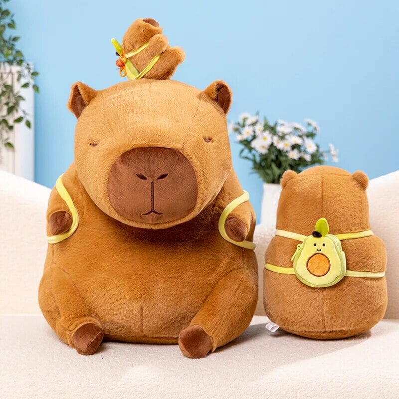kawaiies-softtoys-plushies-kawaii-plush-The Kawaii Capybara with Mini Avocado Backpack Plushie Soft toy