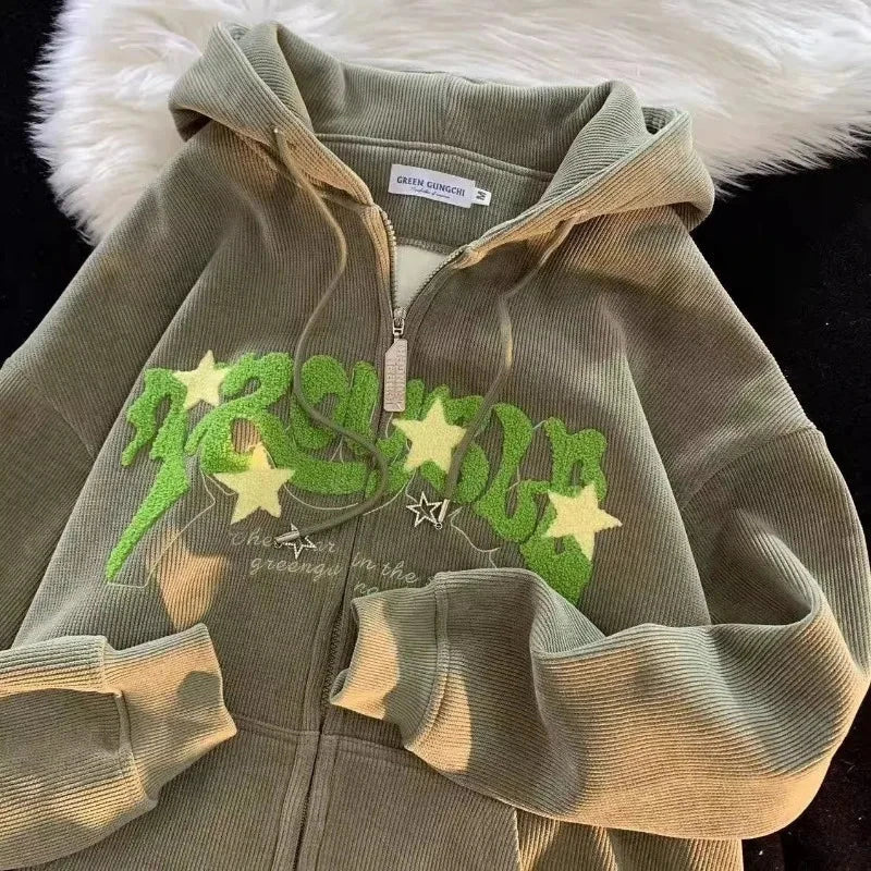 kawaiies-softtoys-plushies-kawaii-plush-. Thick Oversized 'Trouble' Y2K Streetwear Hoodie Apparel