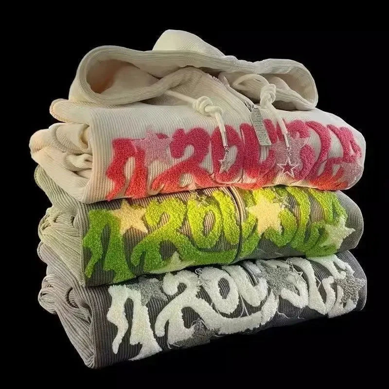 kawaiies-softtoys-plushies-kawaii-plush-. Thick Oversized 'Trouble' Y2K Streetwear Hoodie Apparel