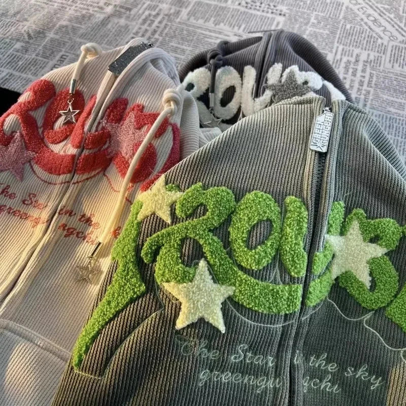 kawaiies-softtoys-plushies-kawaii-plush-. Thick Oversized 'Trouble' Y2K Streetwear Hoodie Apparel