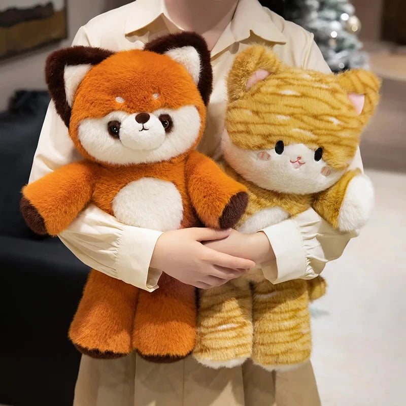 kawaiies-softtoys-plushies-kawaii-plush-Tomo & Mikan the Cat & Red Panda Plush Buddies Soft toy