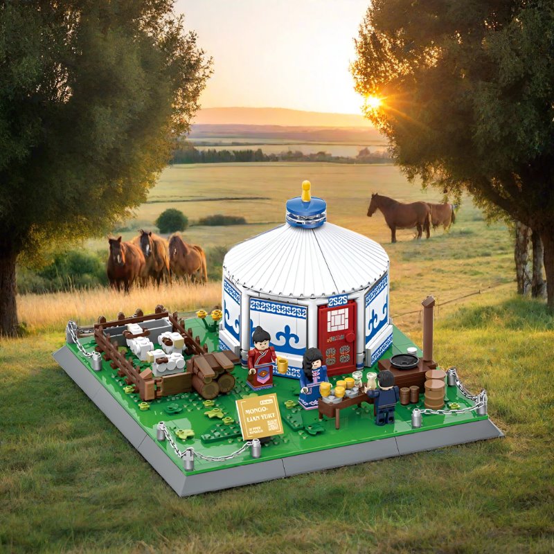 kawaiies-softtoys-plushies-kawaii-plush-Traditional Mongolian Ger Building Blocks Build it
