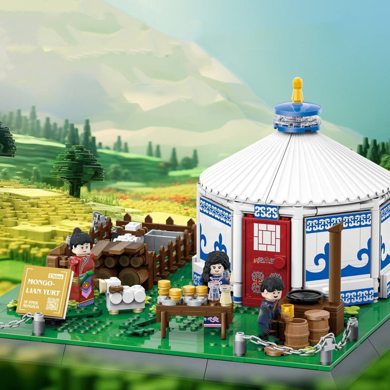 kawaiies-softtoys-plushies-kawaii-plush-Traditional Mongolian Ger Building Blocks Build it
