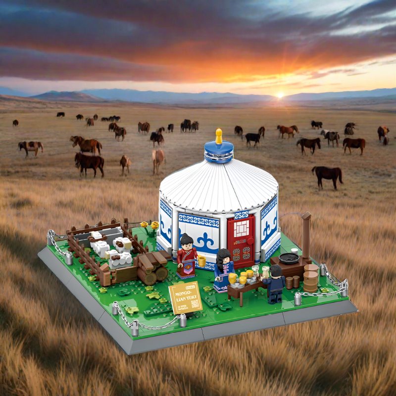 kawaiies-softtoys-plushies-kawaii-plush-Traditional Mongolian Ger Building Blocks Build it