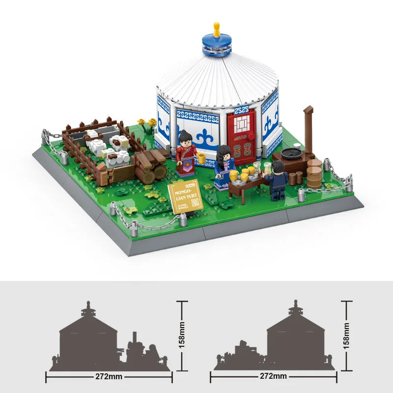 kawaiies-softtoys-plushies-kawaii-plush-Traditional Mongolian Ger Building Blocks Build it