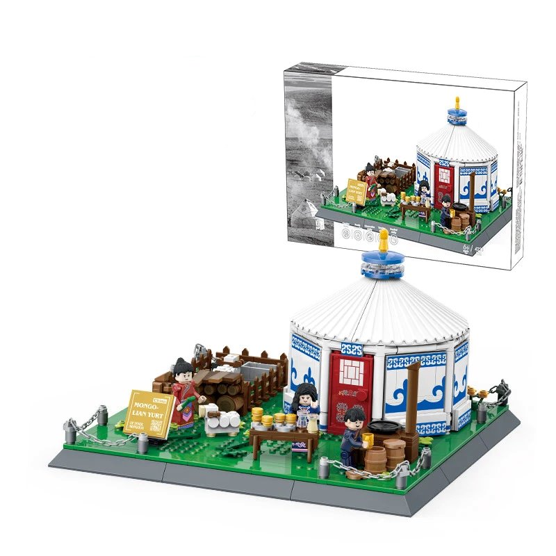 kawaiies-softtoys-plushies-kawaii-plush-Traditional Mongolian Ger Building Blocks Build it With Box