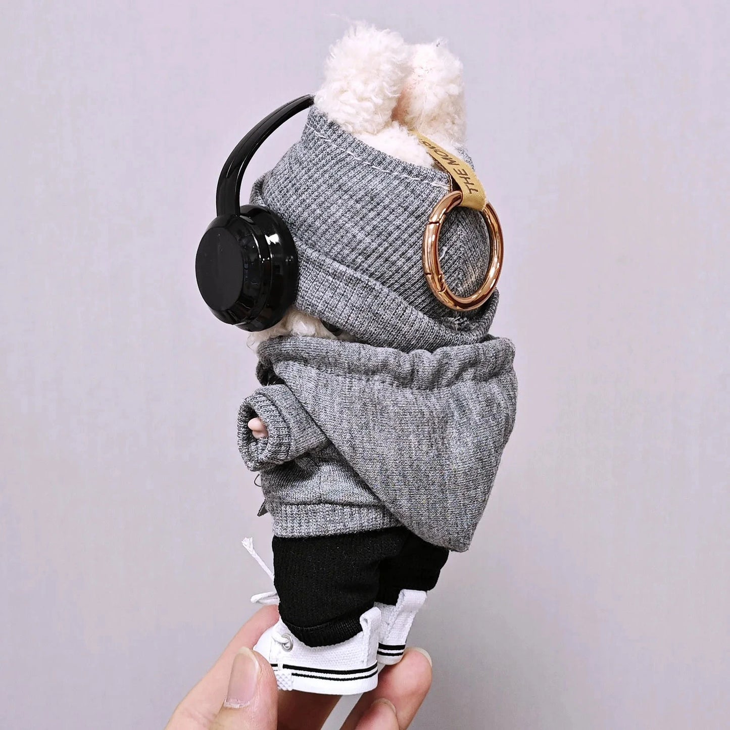 kawaiies-softtoys-plushies-kawaii-plush-Trendy Streetwear Kid Black Labubu Outfit Accessories