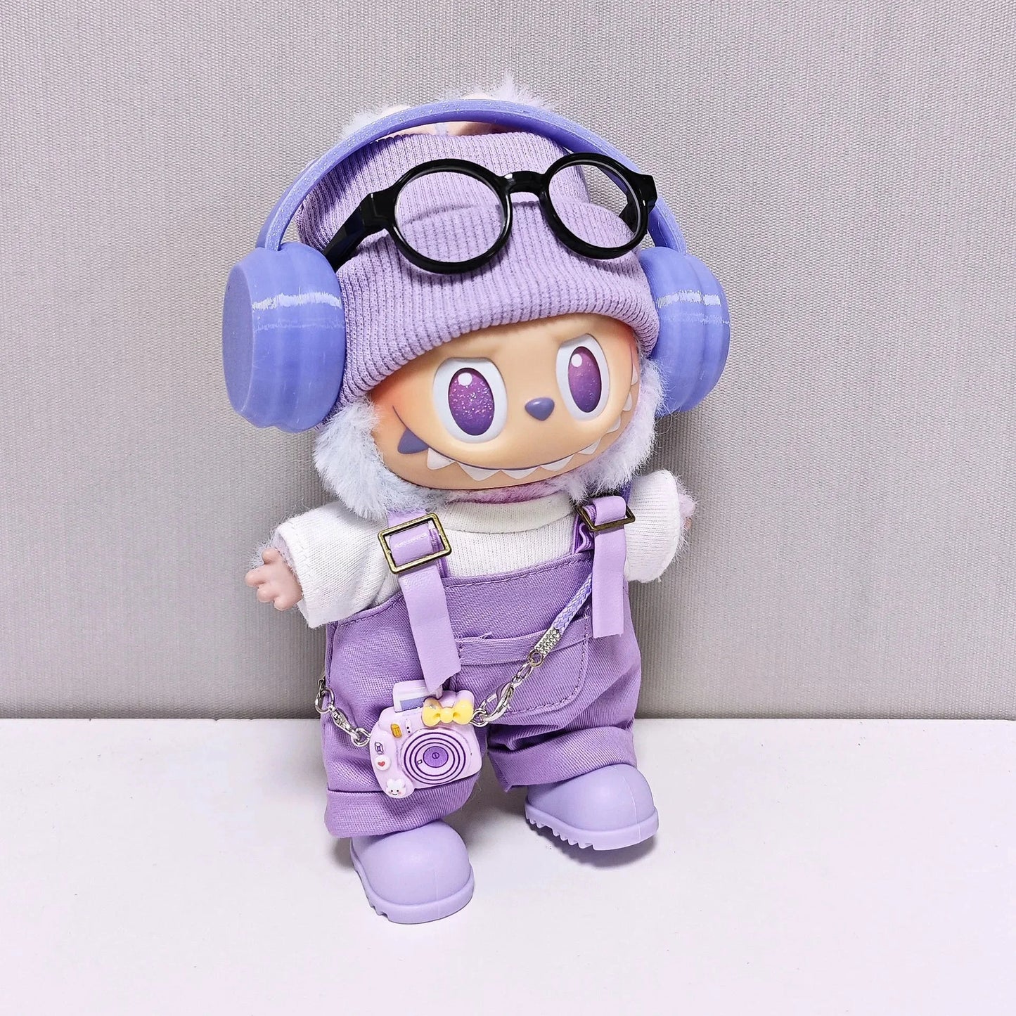 kawaiies-softtoys-plushies-kawaii-plush-Trendy Streetwear Kid Purple Labubu Outfit Accessories