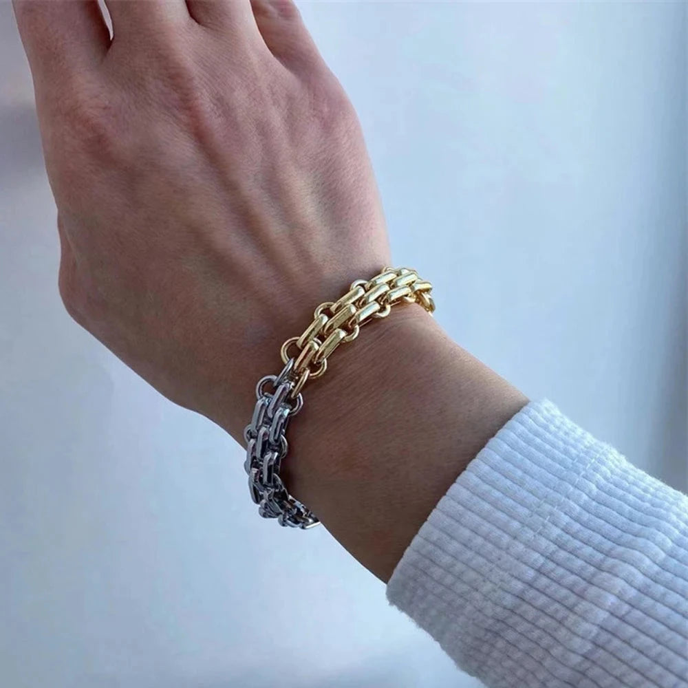 kawaiies-softtoys-plushies-kawaii-plush-Two-Tone Chunky Chain Bracelet Jewelry